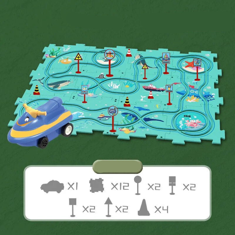 CleverKids Educatieve Voertuigen Puzzelset – Interactief Speelmat Puzzelspel