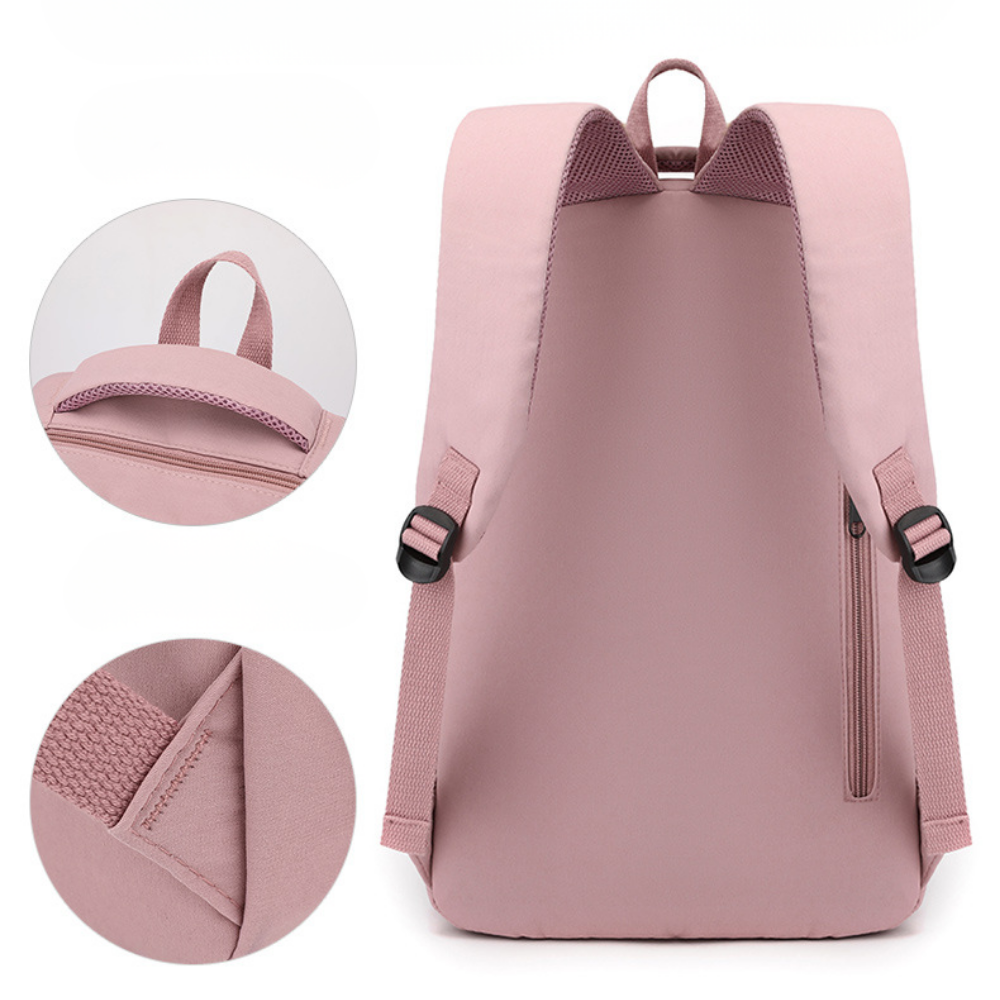 Laptoprugzak voor school en studie met voorvak en zijvakken – nylon, lichtgewicht | schooltas