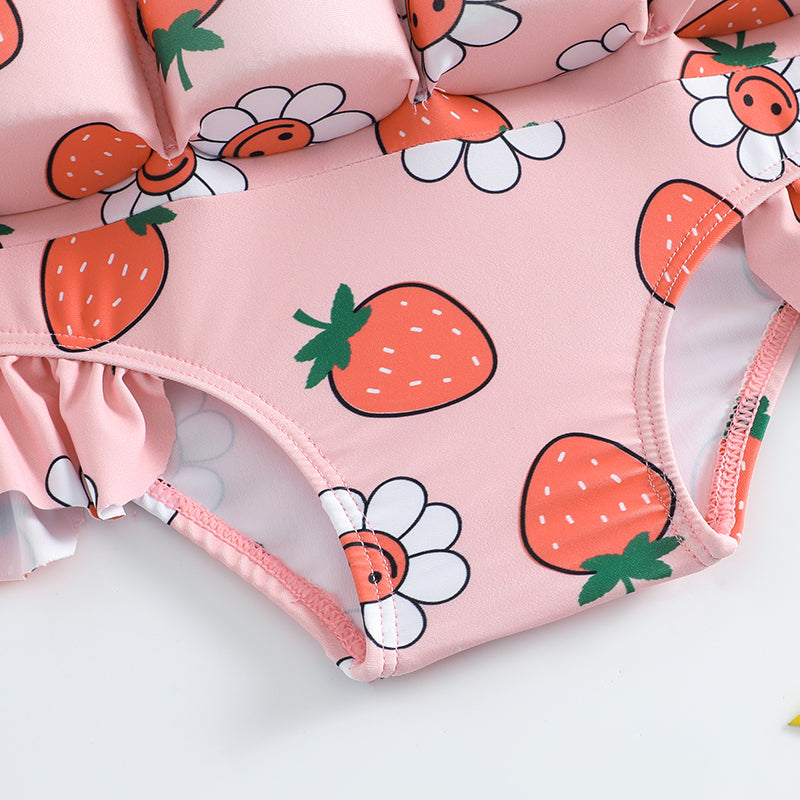 Lunaberry Zwemvest Badpak Meisje – Roze Zwempak met Drijvers & UV-Bescherming (2-7 Jaar) – Veilig Leren Zwemmen