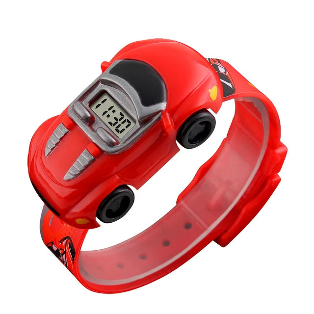 Auto Horloge - Jongens, Rood/Blauw/Geel/Zwart, Siliconen Band, 21 cm-More For Mini