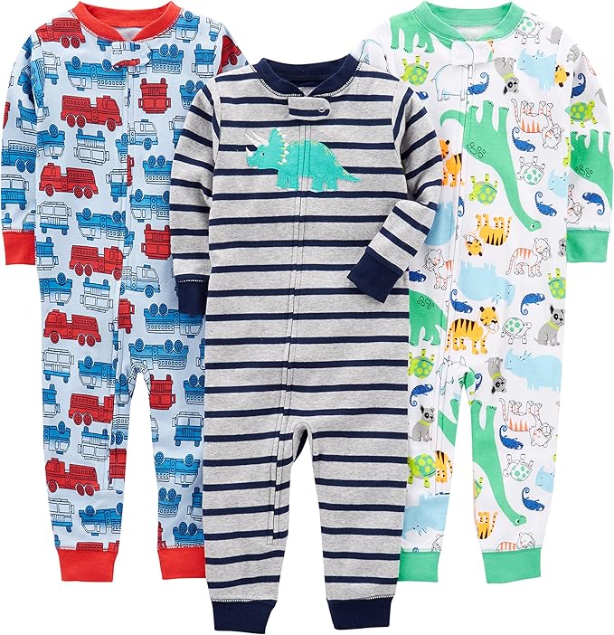 DreamNest Babypyjama Set – Zachte Katoenen Nachtkleding voor Baby’s | Comfortabel & Voetloos, 3-pack