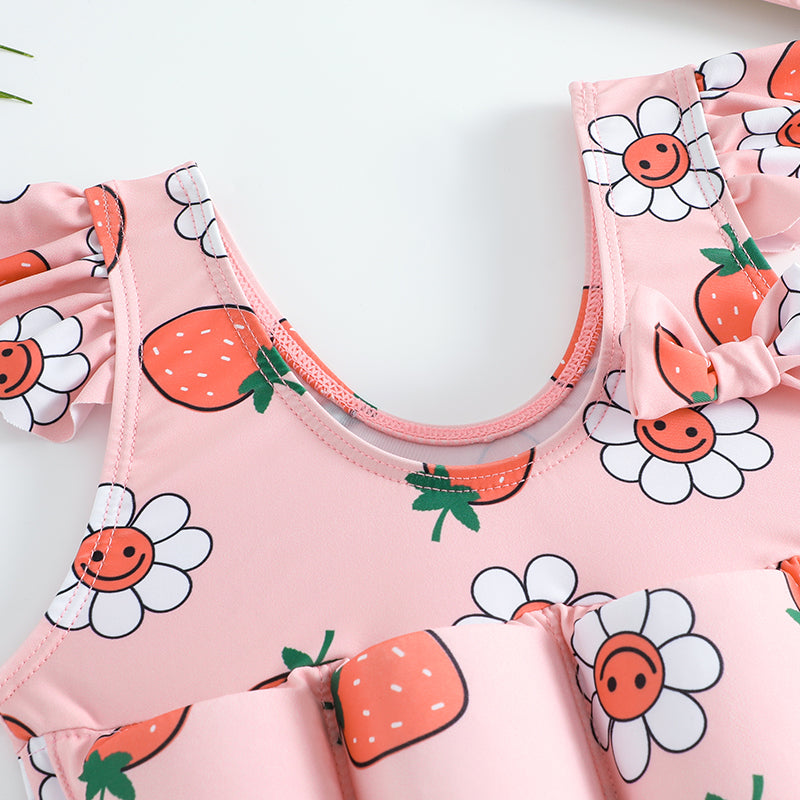 Lunaberry Zwemvest Badpak Meisje – Roze Zwempak met Drijvers & UV-Bescherming (2-7 Jaar) – Veilig Leren Zwemmen