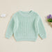 Gebreide Trui - Amba Unisex, Wit/Zwart/Blauw/Roze/Groen/Grijs/Bruin, Katoen, Maat 0-6 jaar-More For Mini