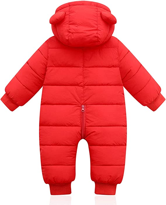 LittleSnow Baby Skipak – Warm & Comfortabel Winterpakje voor 0-12 Maanden Met Fleece Voering en Schattige Muts