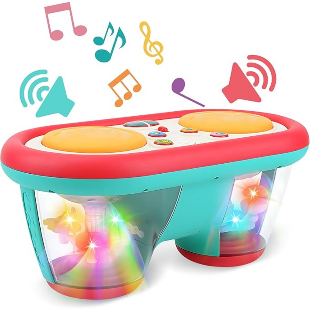 Muziek speelgoed baby – babytrommel met licht en geluid (6+ maanden)