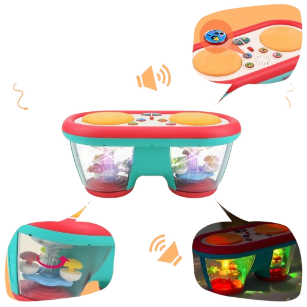 Muziek speelgoed baby – babytrommel met licht en geluid (6+ maanden)