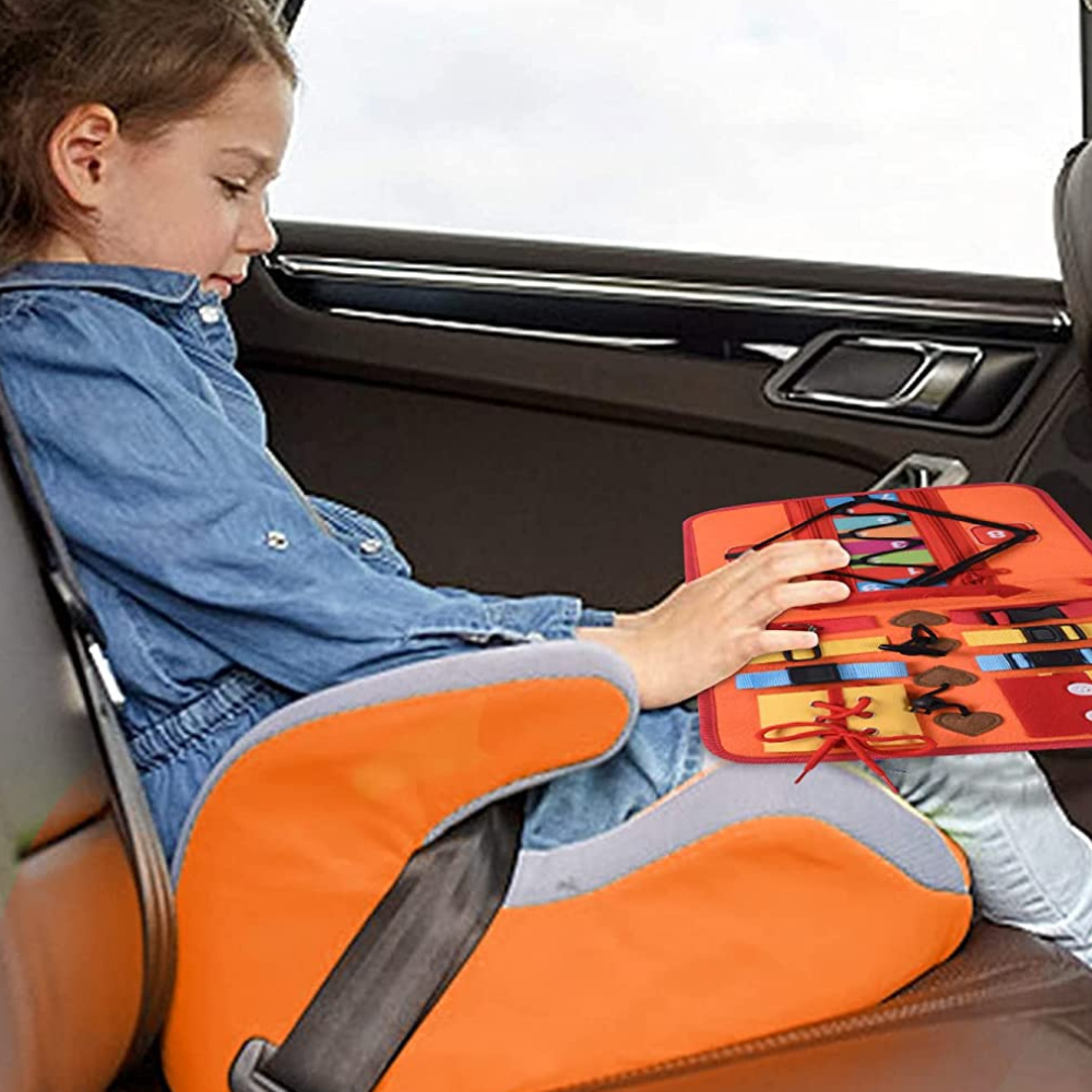 BrightStart Travel Board – Draagbaar Montessori Activiteitenbord voor Creatief Leren en Motorische Ontwikkeling van Kinderen