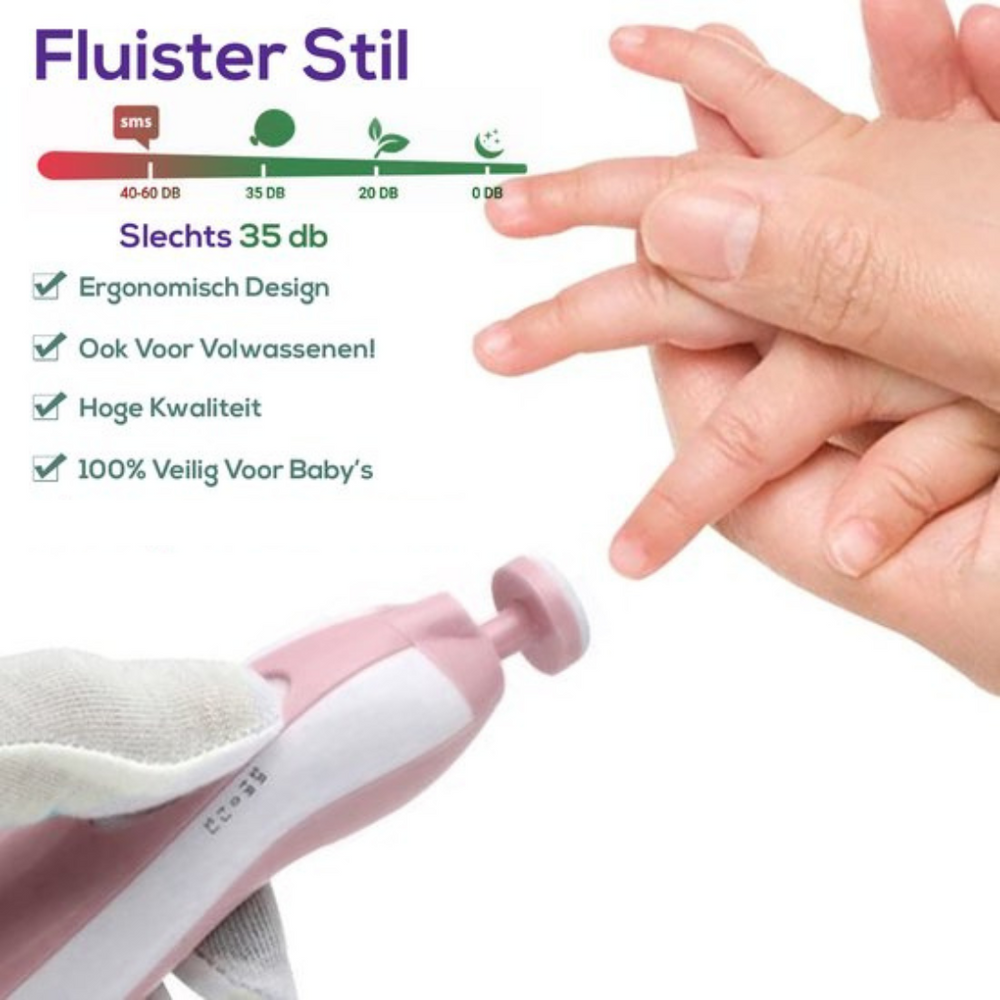 SafeCare Baby Nagelvijlset – Elektrisch, Veilig en Geruisloos Vijlen voor Baby’s