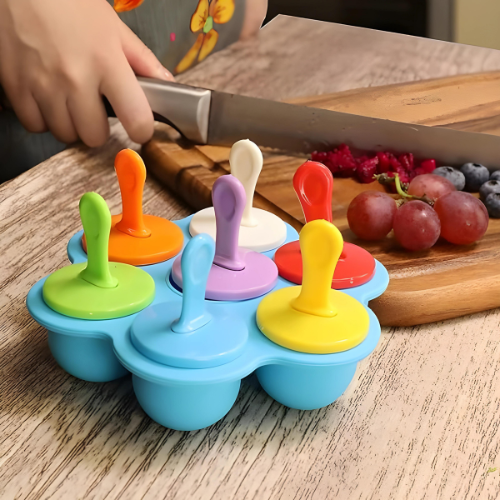 Siliconen IJsjesvormer voor Kinderen – 7 Vormpjes voor Gezonde Zelfgemaakte IJsjes