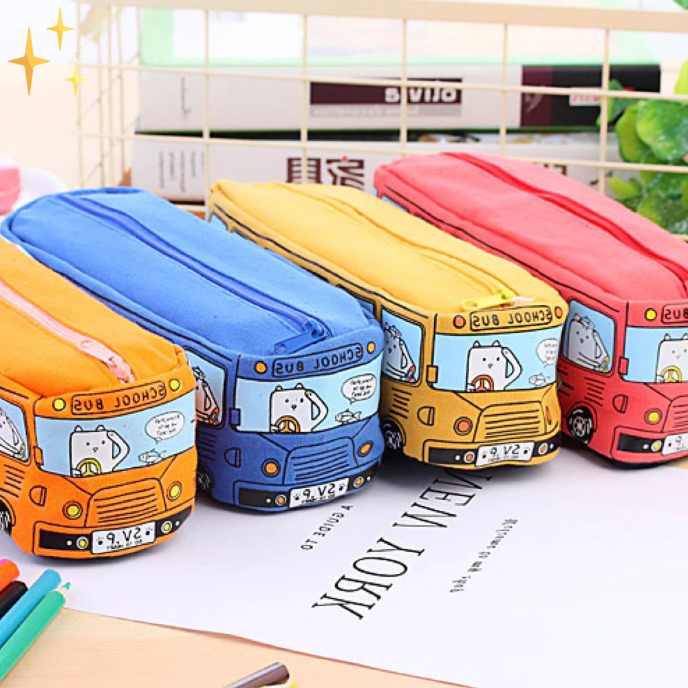 Etui Set Kind – 4 Pennenzakken met Opbergbus voor School