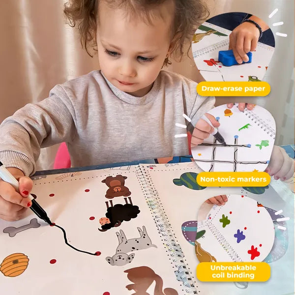 Leren Schrijven Oefenboek voor Kinderen – Herbruikbaar Lijntracer Workbook 3+