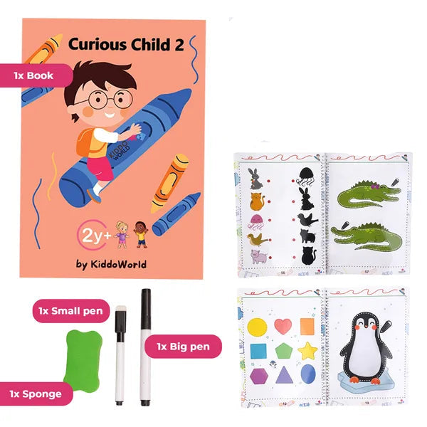 Leren Schrijven Oefenboek voor Kinderen – Herbruikbaar Lijntracer Workbook 3+