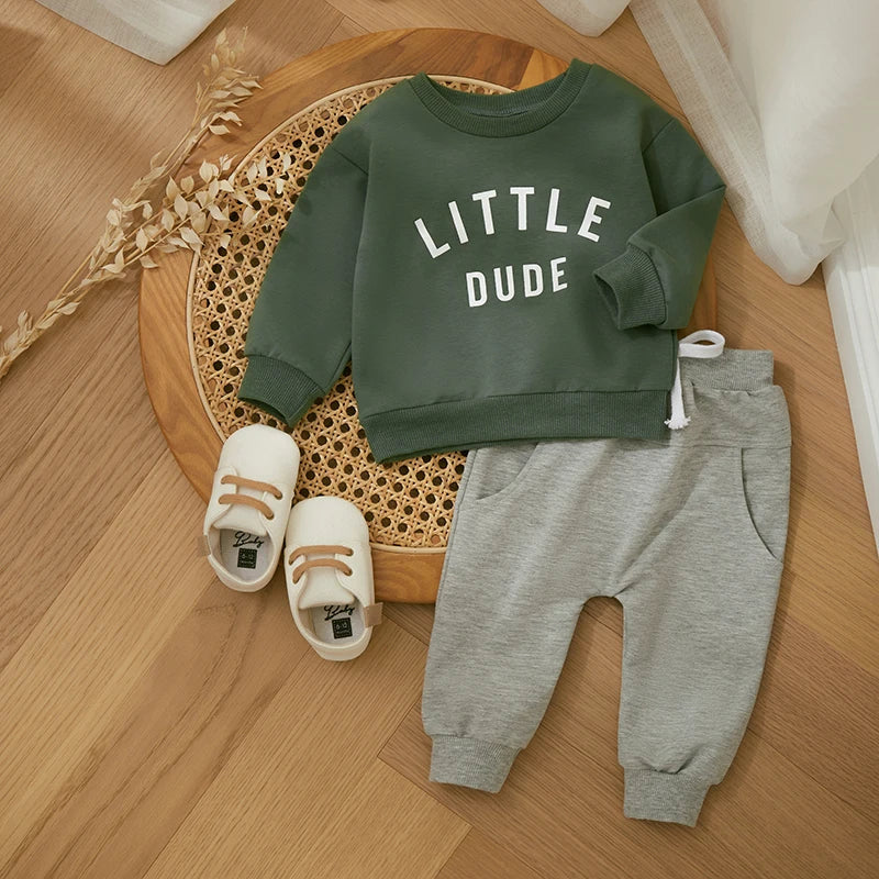 Herfst Kinderoutfit Jongens – Comfortabele Sweater & Broek Set 0-8 Jaar