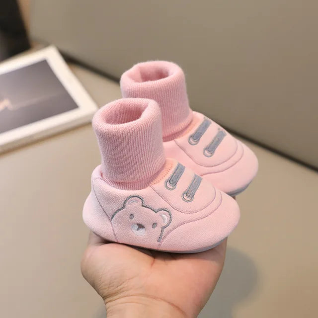 Toddler Sneaker Socks – Antislip Slofsokjes met Schattig Beerontwerp