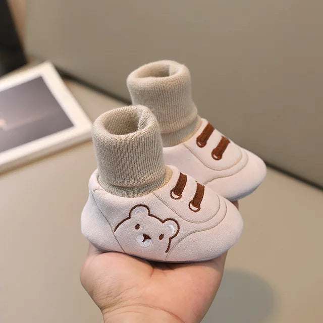 Toddler Sneaker Socks – Antislip Slofsokjes met Schattig Beerontwerp