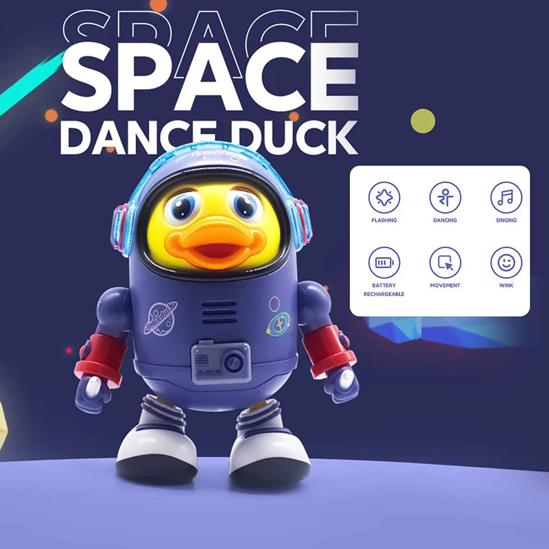 Astronaut Eend - Educatief Speelgoed Baby, Geel/Blauw, BPA-vrij, 6+ Maanden-More For Mini