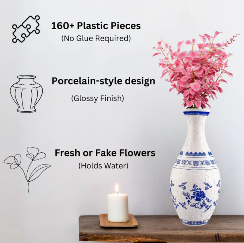 3D Puzzel Vaas voor Bloemen – Bouw je Eigen Design Vaas