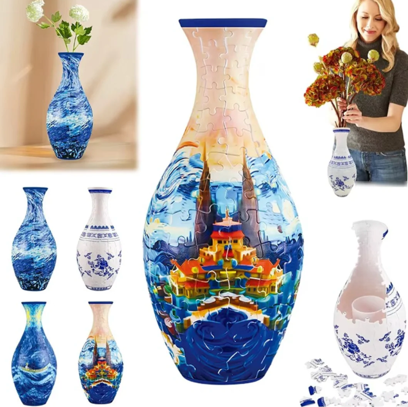 3D Puzzel Vaas voor Bloemen – Bouw je Eigen Design Vaas