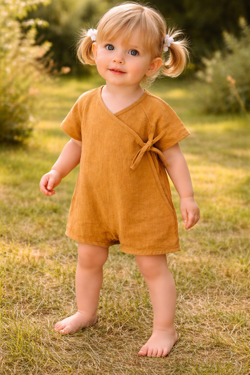 Baby romper linnen zomer – ademende romper baby unisex