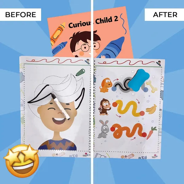 Leren Schrijven Oefenboek voor Kinderen – Herbruikbaar Lijntracer Workbook 3+