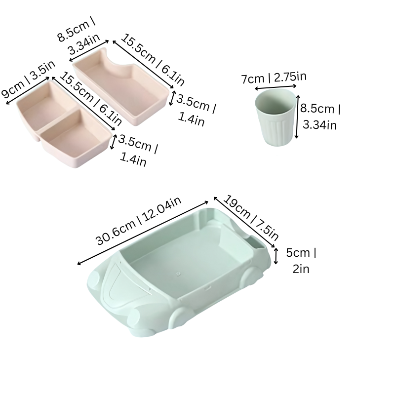 RaceBite Kinder Eetset – Duurzaam & Speels Servies voor Kinderen | Stimuleert Gezond Eetgedrag & Eetplezier aan Tafel