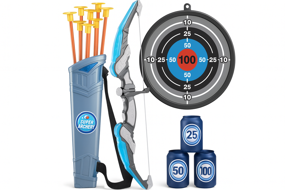 Kinder Boogschietset met Zuignappijlen – Veilig Archery Speelgoed voor Binnen & Buiten
