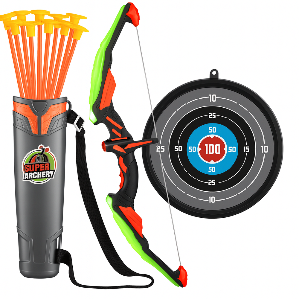 Kinder Boogschietset met Zuignappijlen – Veilig Archery Speelgoed voor Binnen & Buiten