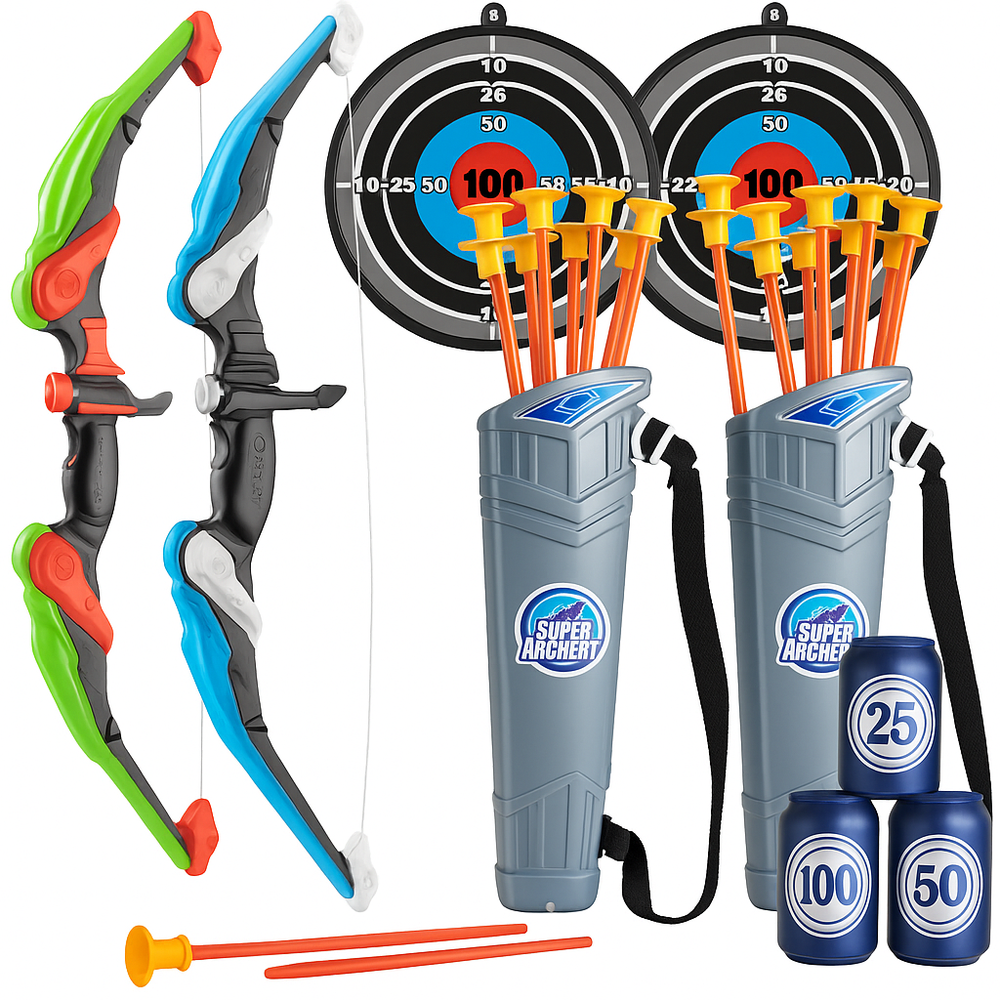 Kinder Boogschietset met Zuignappijlen – Veilig Archery Speelgoed voor Binnen & Buiten