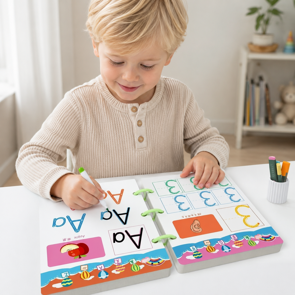 Leren Schrijven Oefenboek voor Kinderen – Letters & Cijfers