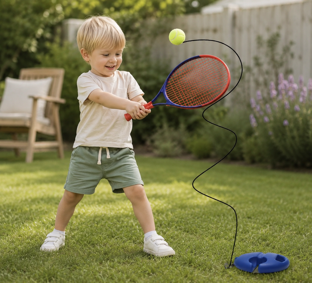 Tennis Trainer met Elastiek en Bal – Solo Tennis Oefenen Zonder Partner