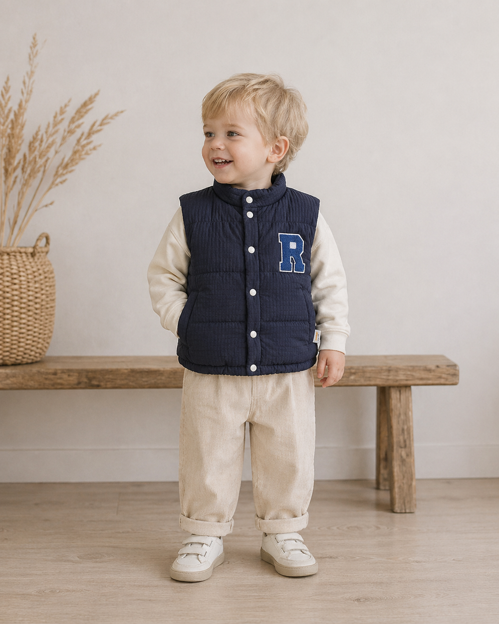 Bodywarmer Kind – Lichtgewicht & Warm (0–4 jaar) | Blauw & Groen