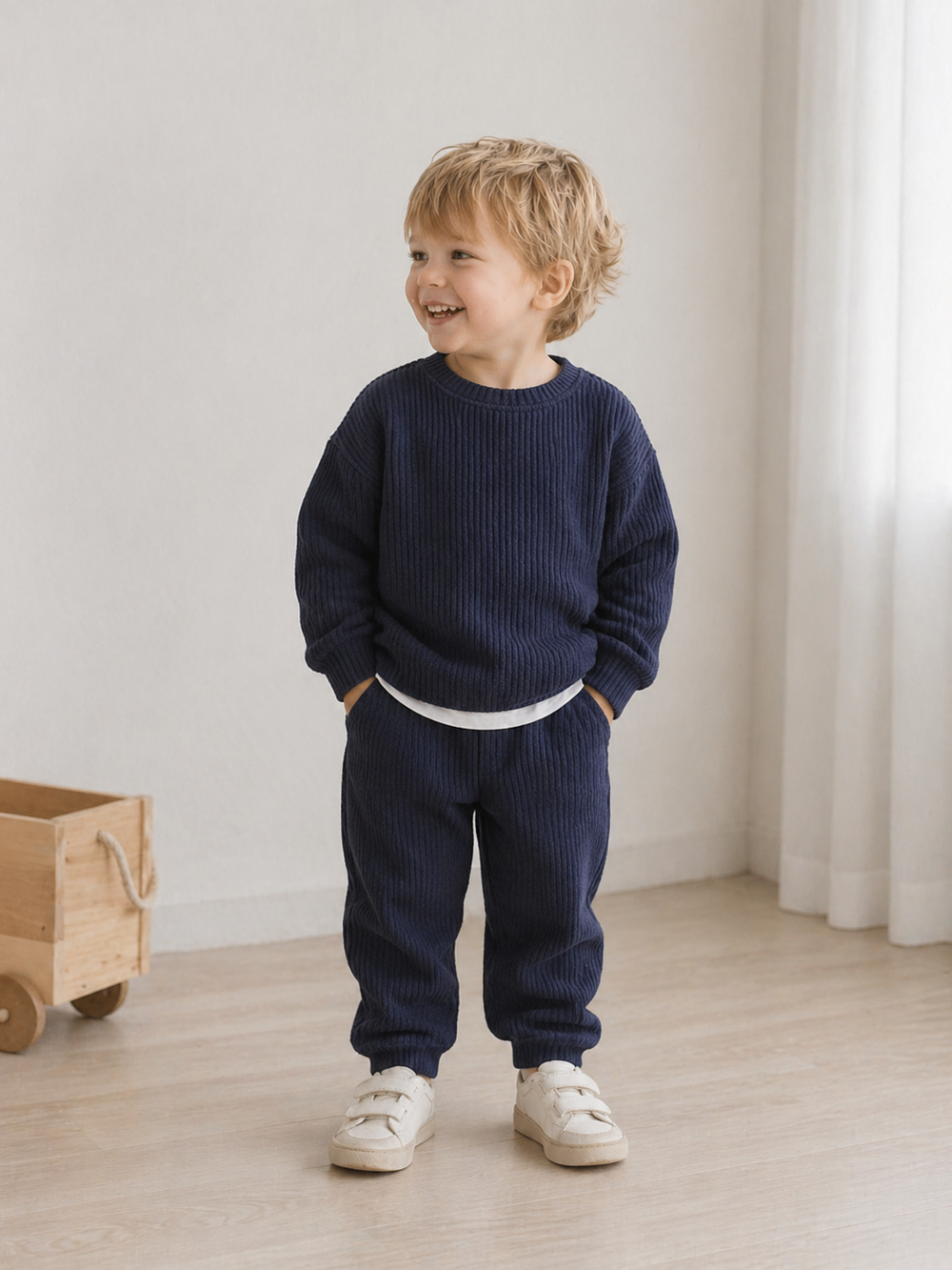 Baby Kleding Set Wafel – Broek & Trui Set (0–3 jaar) | Zacht & Comfortabel