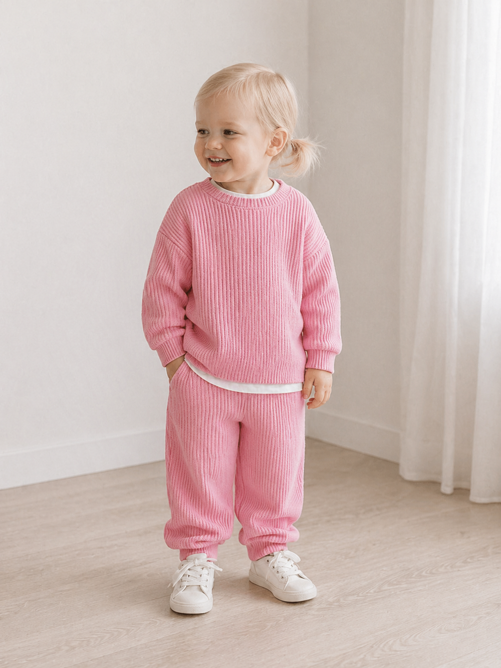 Baby Kleding Set Wafel – Broek & Trui Set (0–3 jaar) | Zacht & Comfortabel