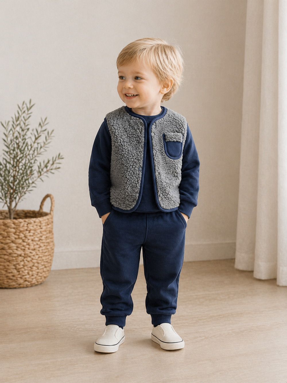 Bodywarmer Kind Omkeerbaar – Warm & Tweezijdig (0–6 Jaar)