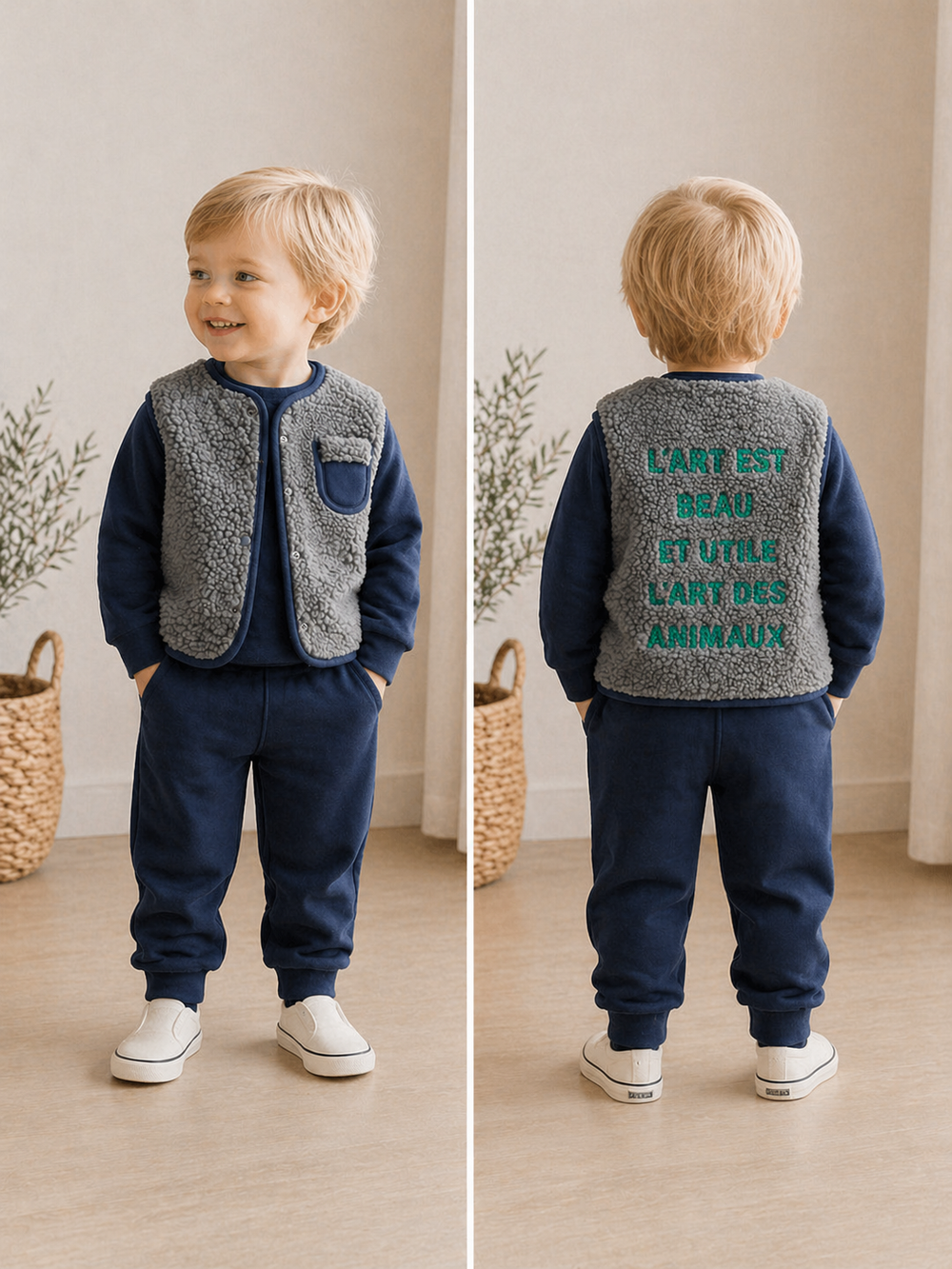Bodywarmer Kind Omkeerbaar – Warm & Tweezijdig (0–6 Jaar)