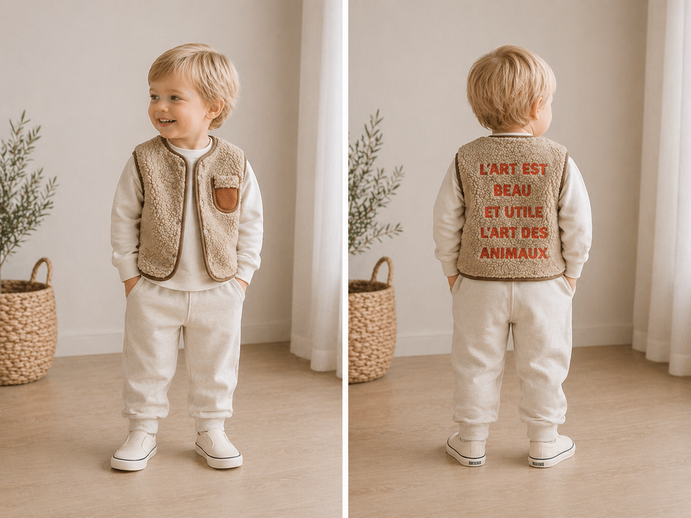 Bodywarmer Kind Omkeerbaar – Warm & Tweezijdig (0–6 Jaar)