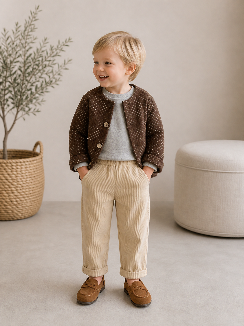 Jongens Rib Broek met Elastiek – Comfortabele Kinderbroek (0–7 Jaar)