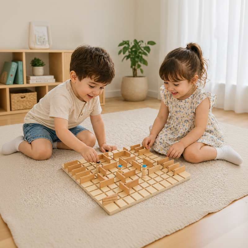 Houten schaak- en strategiebordspel voor het hele gezin
