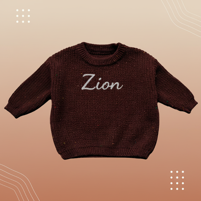 Gepersonaliseerde Baby Trui met Naam – Geborduurd & Zacht | 0-3 jr