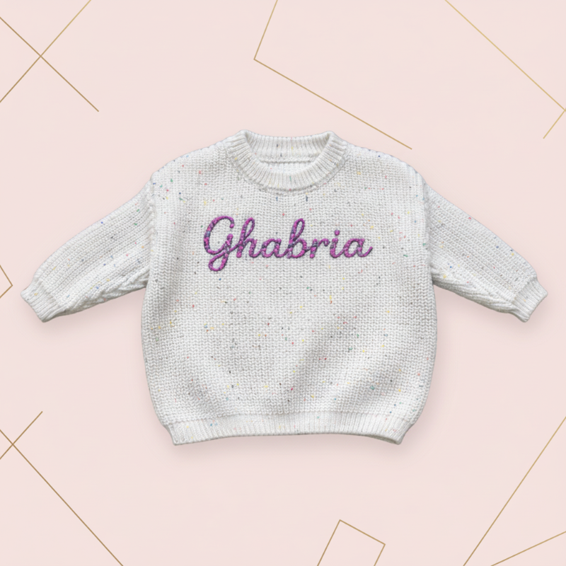 Gepersonaliseerde Baby Trui met Naam – Geborduurd & Zacht | 0-3 jr