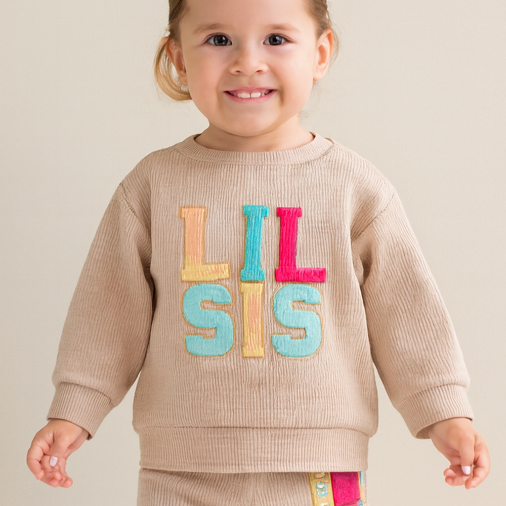 Lil Sis & Big Sis Matching Set – Beige Zussen Outfit
