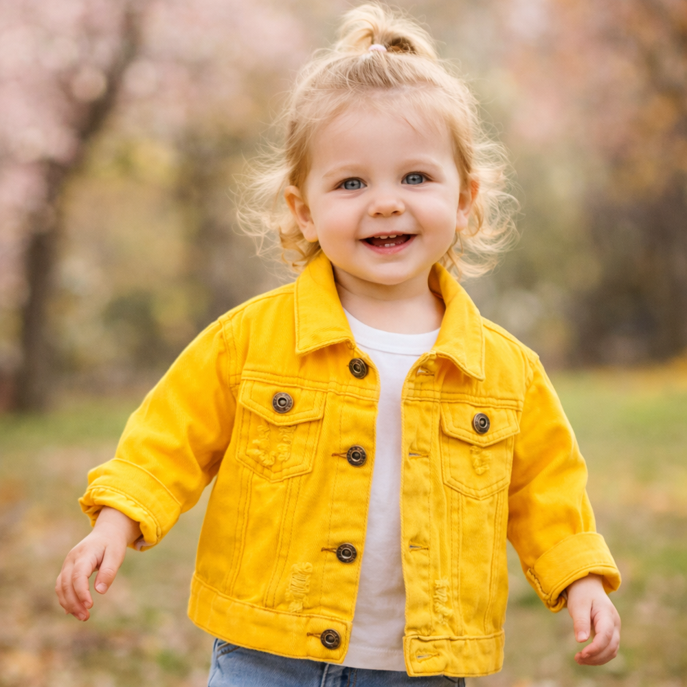 Candy Color Spijkerjas Kinderen – Lichtgewicht Denim Jas | 6-12M-7jr