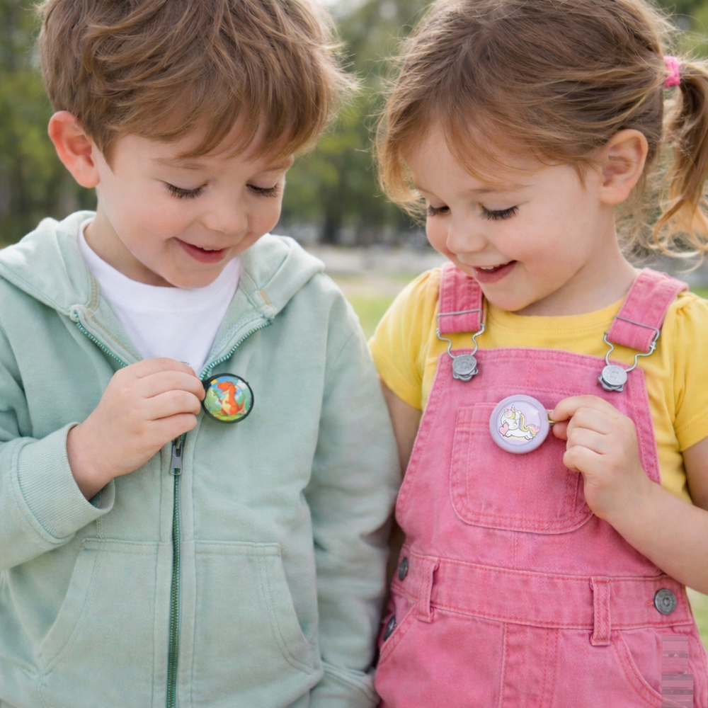 Verborgen AirTag Hoesje voor Kinderen – Discreet Broche Design