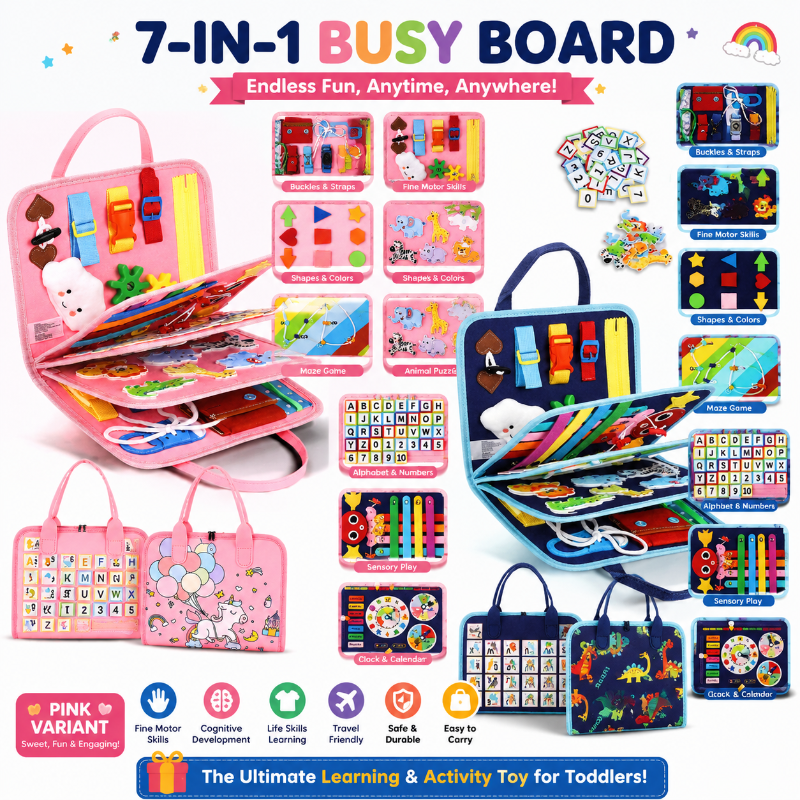 Busy Board Montessori – Activiteitenbord voor Peuters 7-in-1