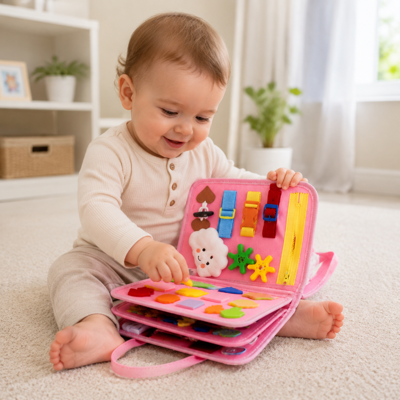 Busy Board Montessori – Activiteitenbord voor Peuters 7-in-1