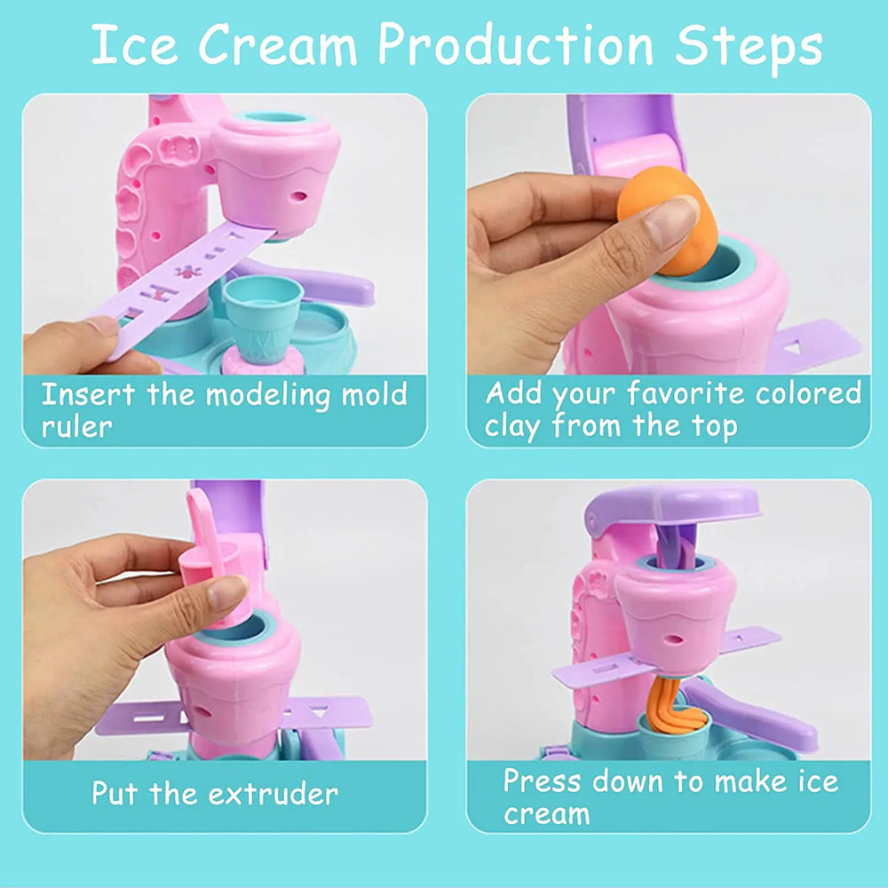 Klei IJsjes Speelset Kind – Creatieve Klei Machine met Accessoires 3+