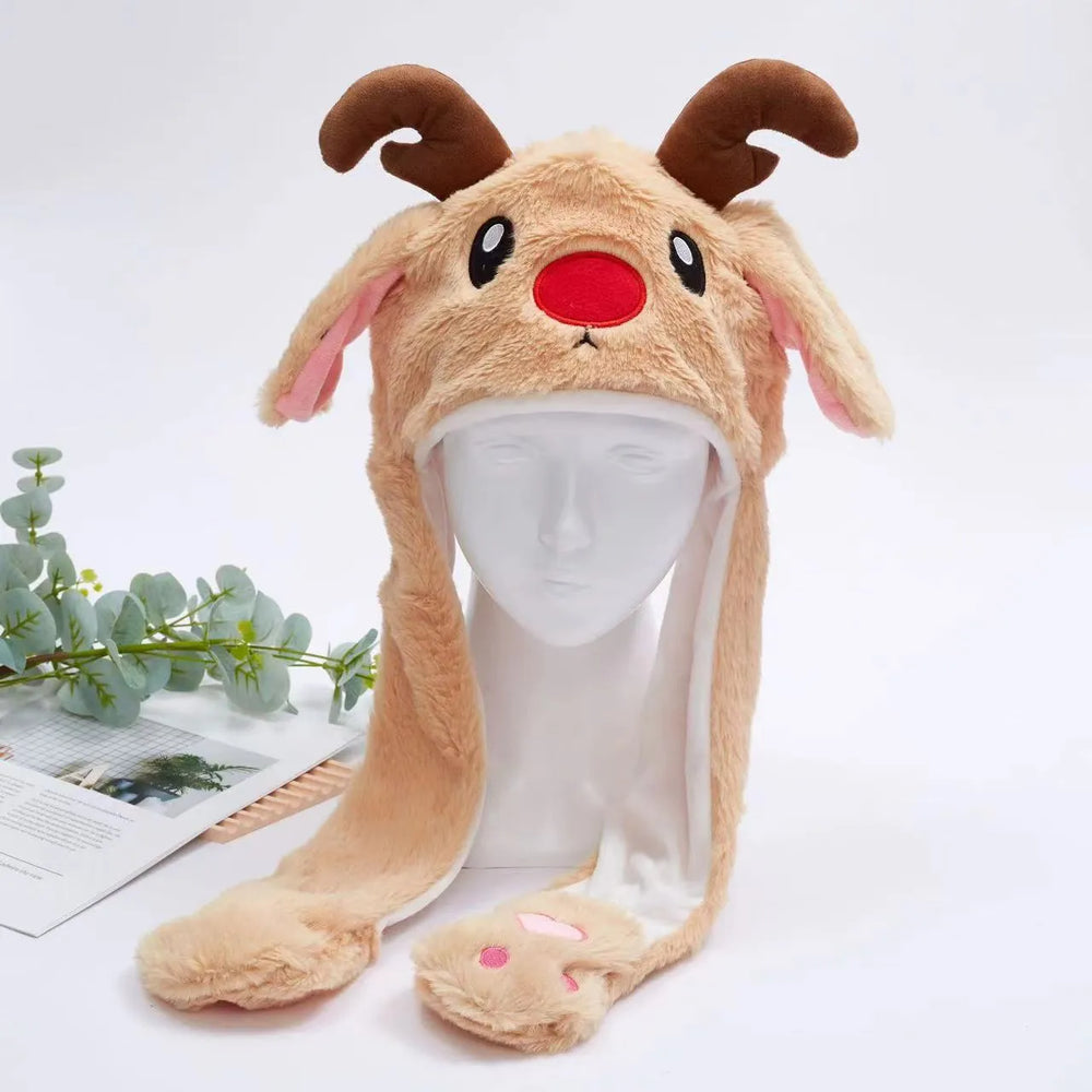 Interactieve Hoed met Beweegbare Oren – Zachte Pluche Winterhoed voor Kinderen & Volwassenen | Perfect voor Cosplay, Feest & Cadeau
