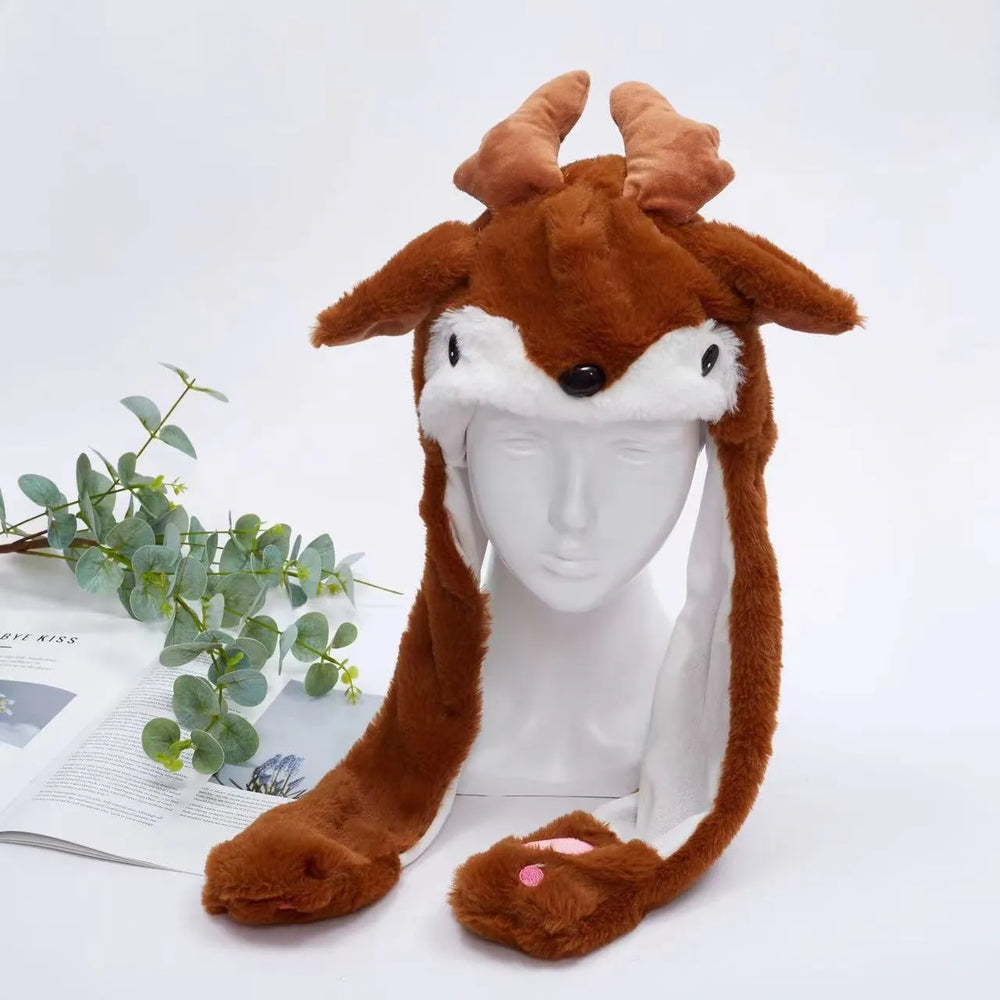 Interactieve Hoed met Beweegbare Oren – Zachte Pluche Winterhoed voor Kinderen & Volwassenen | Perfect voor Cosplay, Feest & Cadeau