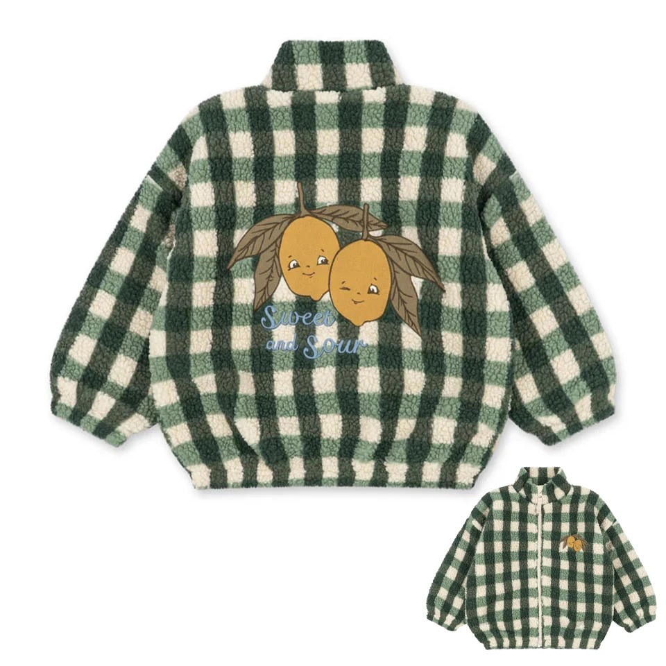 Kinderkleding van teddyfleece met print – jas, vest of broek, ritssluiting | berber fleece kind