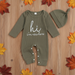 Babyjumpsuit met bijpassend mutsje, tweedelige set van zachte katoenmix met lange mouwen voor jongens en meisjes